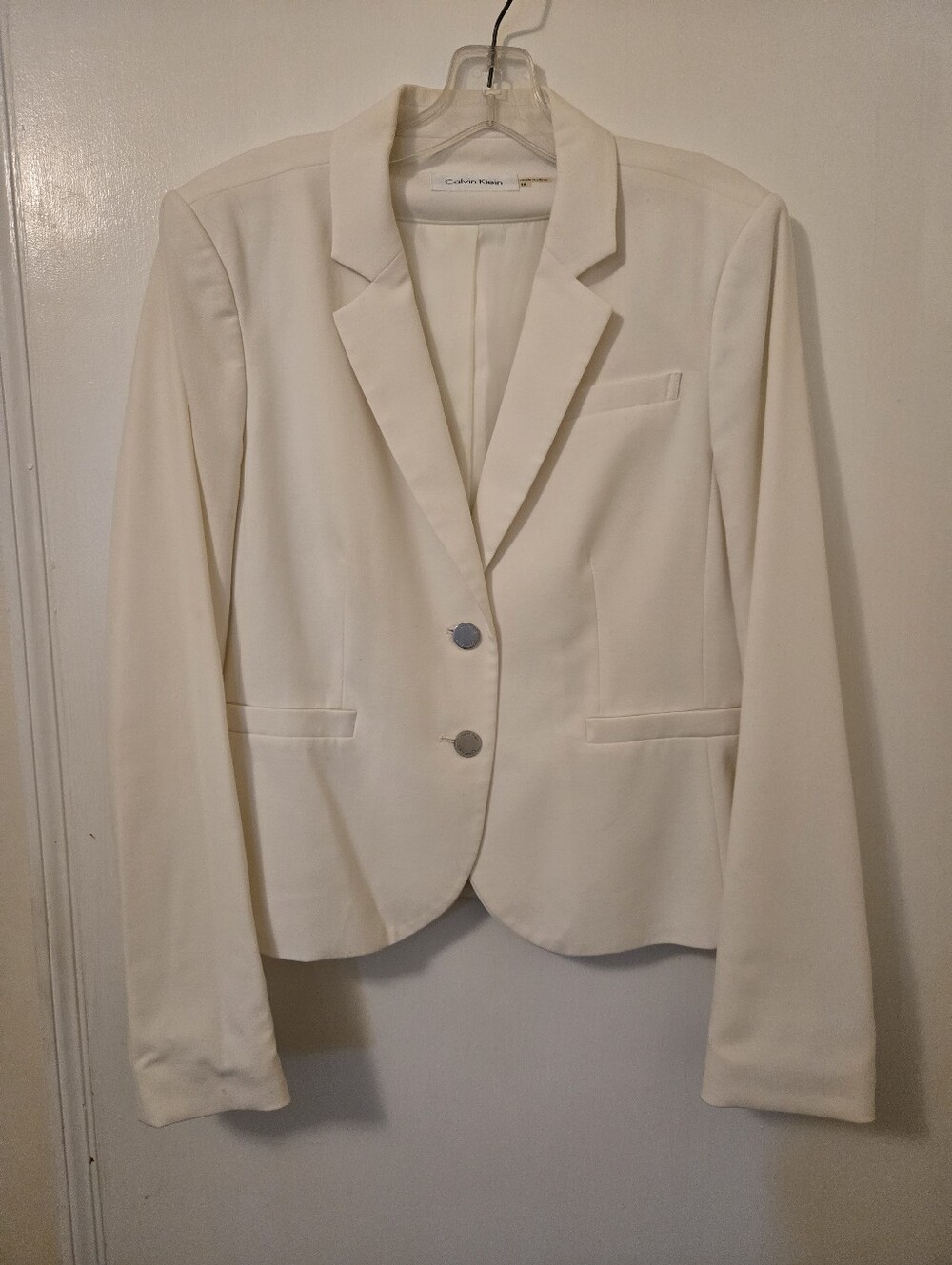 Calvin Klein Off-White Single-Breasted Blazer